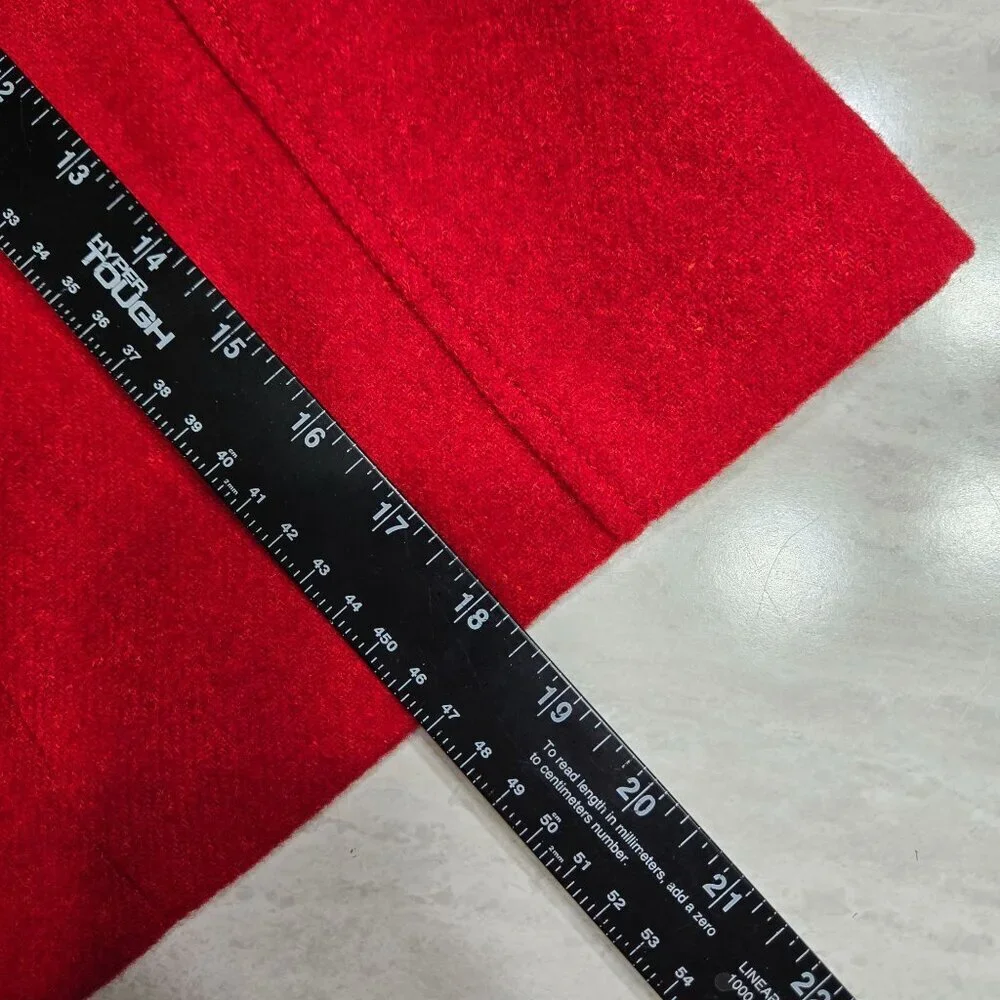 Talbots Petites Skirt Red Size 2P Fully Lined Wool Blend Back Zip Pockets Office